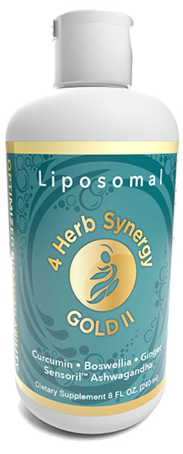4 Herb Synergy Gold II - Liposomal Curcumin, Boswellia, Ginger, & Ashwagandha supplement